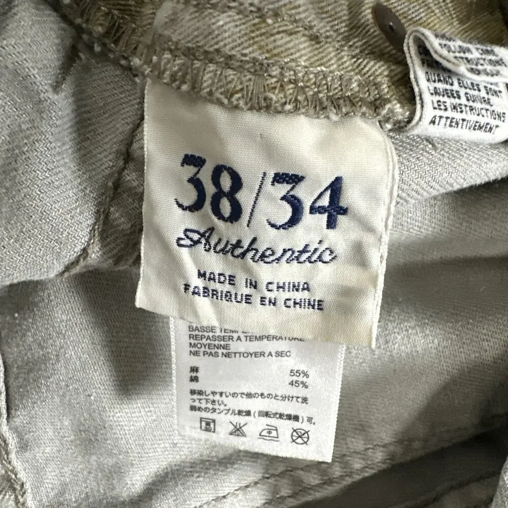 Tommy Bahama Pants Mens 38x34* Light Pigment Dye Gray Linen Cotton Blend (38x30)